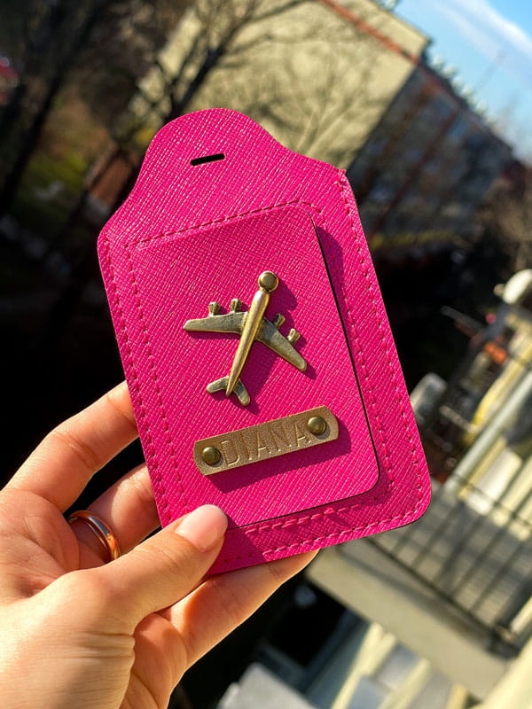 Identyfikator, zawieszka do bagażu personalizowana - Hot Pink