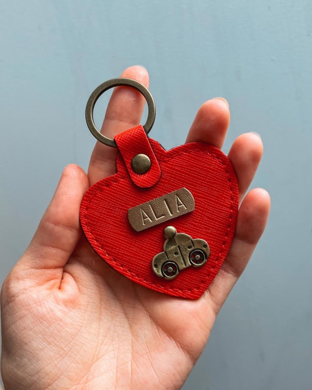 personalizowany brelok serce, brelok dla kierowcy