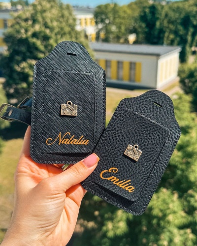 Identyfikator, zawieszka do bagażu personalizowana - Czerń