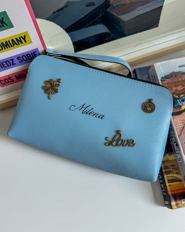 personalizowana kosmetyczka kopertówka torebka z napisem imieniem