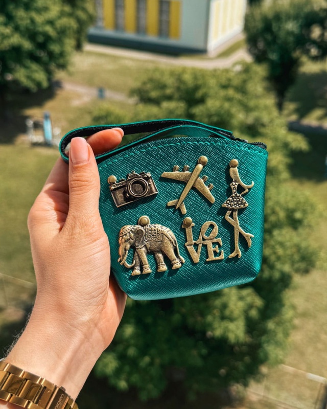 personalizowany portfel, personalizowana portmonetka statua wolności planeta