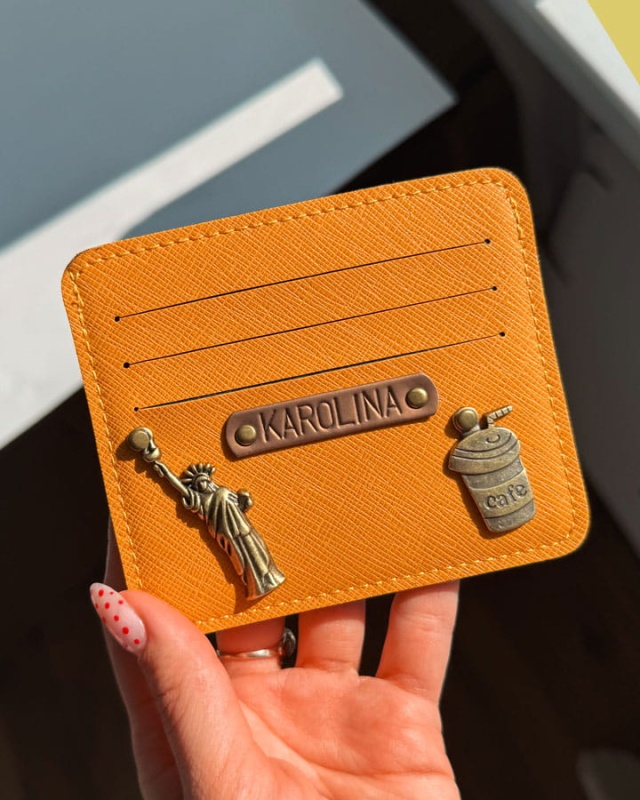 Etui na karty personalizowane - Mandarynka