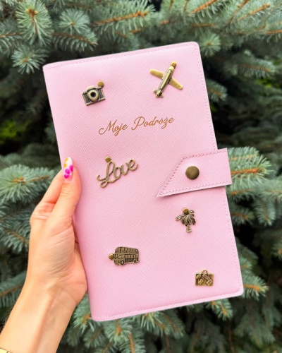Organizer podróżny, Etui na paszport dla pary - Baby Pink