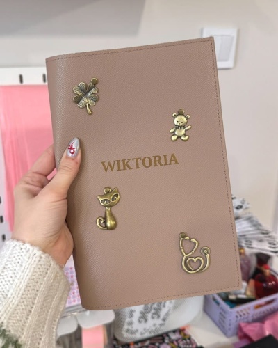 Personalizowana okładka, etui na książeczkę zdrowia dziecka - Kawa z mlekiem
